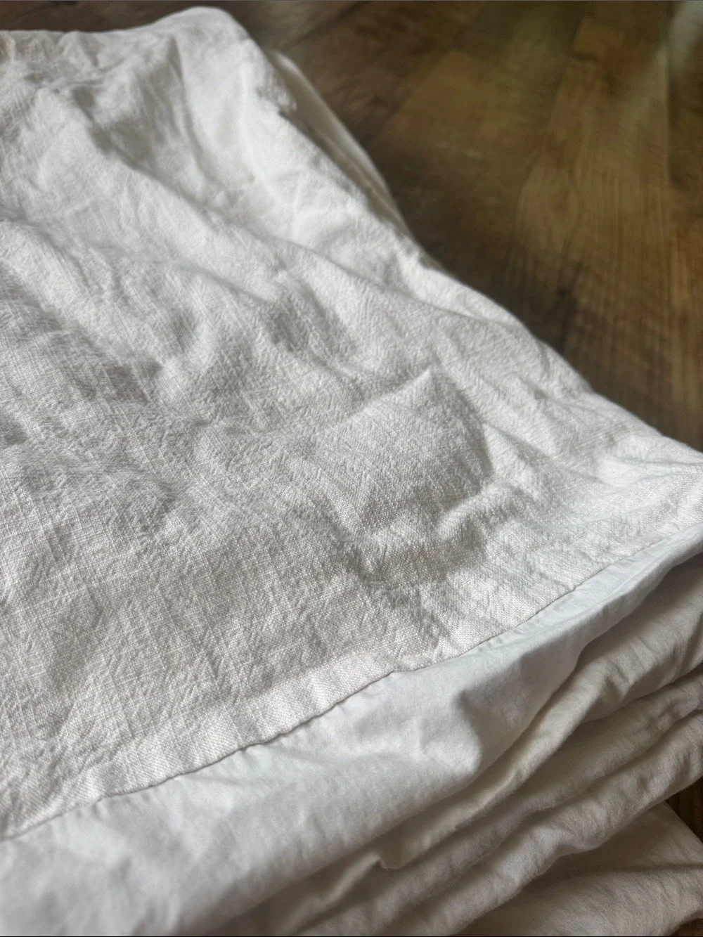 Casaluna Heavyweight Linen Blend King Duvet Cover with Zipper Closure in Natural
